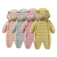 thumbnail image 5 of GYRATEDREAM Baby Boys Girls Snowsuit Infant Winter Clothes Newborn Hooded Jacket Jumpsuit Coat Double Zip Snowsuit Coverall, Gray, 5 of 9