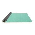 thumbnail image 2 of Ahgly Company Indoor Round Solid Turquoise Blue Modern Area Rugs, 3' Round, 2 of 4
