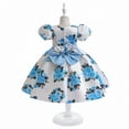 thumbnail image 4 of Bearichfupo Party Dress Kids Children Girls Long Sleeve Princess Dress Flower Prints Bowknot, Sizes 4-5 Years, 4 of 6