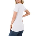 thumbnail image 4 of Niobe Clothing Womens V-Neck Cotton Short Sleeve Long T-Shirt Top, 4 of 7