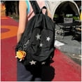 thumbnail image 7 of SQDWYGUO Cute Y2K Aesthetic Backpack Stars Pattern Preppy Backpack Laptop Backpack Back to College Supplies,Black, 7 of 7