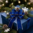 thumbnail image 5 of Vintage Wreath Bow 11.8x13.8 Inch Sliver Edged Velvet Tree Ornament for Xmas Winter Home Outdoor Indoor Party Large Christmas Wreath Bows, 5 of 7