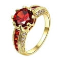 thumbnail image 2 of Fashion Women Jewelry Ring Rose Gold/Yellow Gold Filled Ring 2 Carat Cubic Zirconia Band Ring, 2 of 2