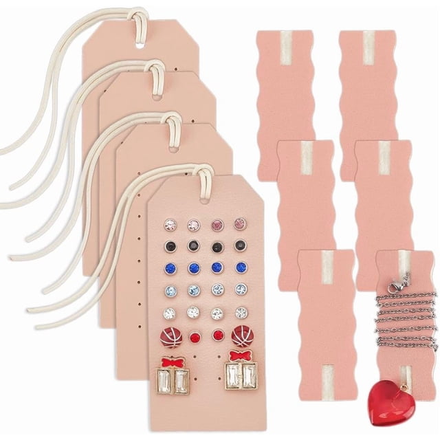 Juego de 10 organizadores portátiles para collares y pendientes, sin enredos, de cuero, para guardar joyas.