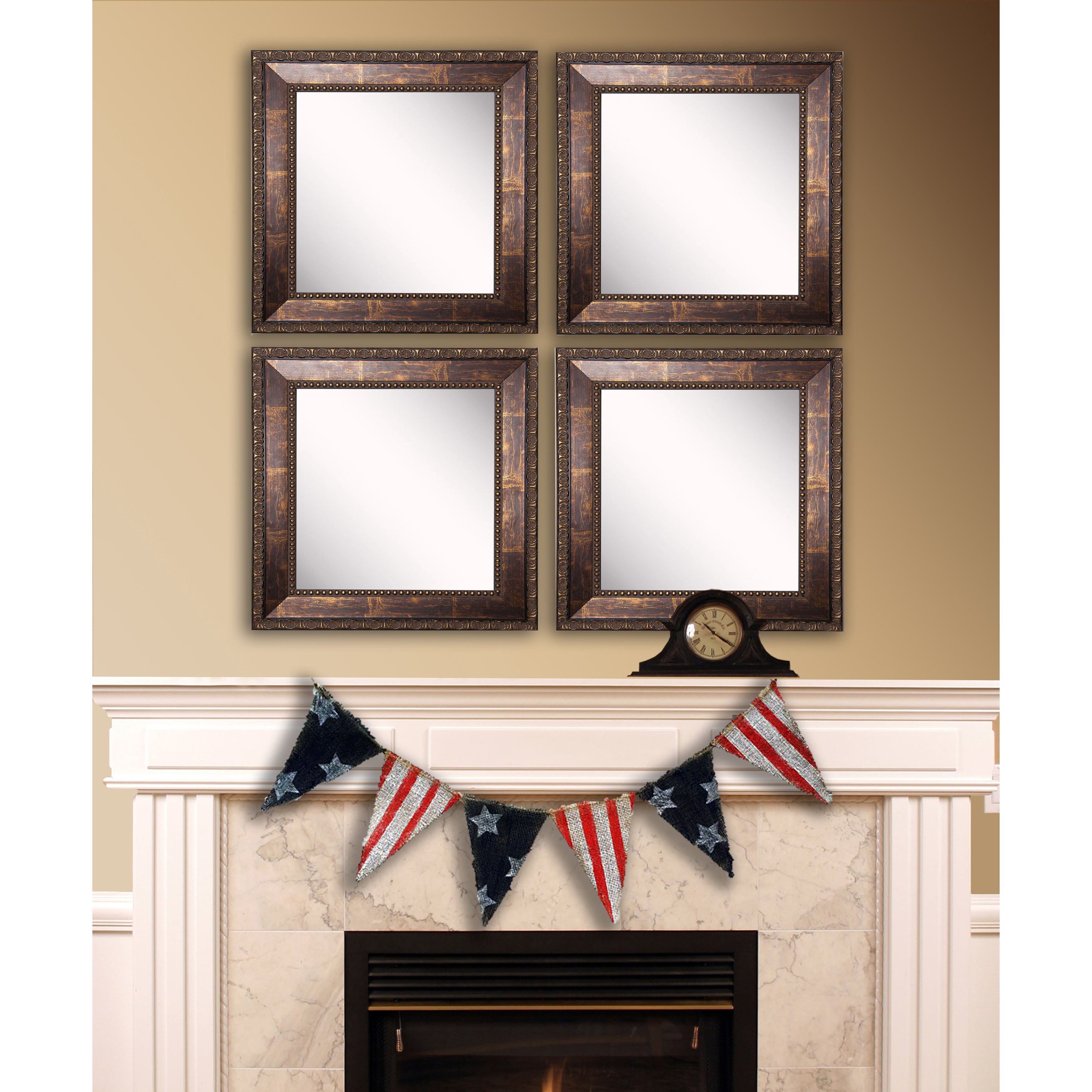 Rayne Mirrors Rayne Roman Copper Bronze Square Wall Mirror Set