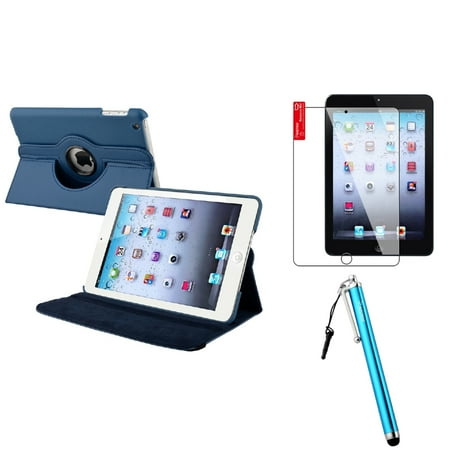 iPad Mini 3/2/1 Case, iPad Mini Case by Insten For iPad Mini 1st 2nd 3rd Gen PU Leather Case Cover Navy Blue (Auto Sleep/Wake)