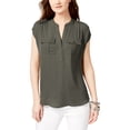 thumbnail image 1 of INC Blusa de punto con mangas Dolman para mujer, verde, mediana I-N-C Tejer, 1 of 1