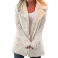 thumbnail image 1 of Winter Warm Fleece Lined Jackets For Women Plain Color Jacket With Pockets Button Coats Outerwear, 1 of 6