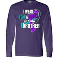 thumbnail image 3 of Inktastic Suicide Prevention I Wear Teal and Purple for My Brother Long Sleeve T-Shirt, 3 of 5