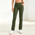 thumbnail image 4 of hoksml Women's High Waist Slim-Fit Flare Leg Pants, Stretch Yoga Trousers with Front and Back Pockets, 4 of 9