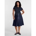 thumbnail image 2 of Terra & Sky Women's Plus Button Front Sweater Top with Short Sleeves, Lightweight, Sizes 0X-5X, 2 of 5