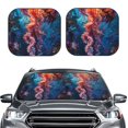 thumbnail image 2 of Bingfone Colorful Jellyfish Abstract Windshield Sun Shade 2-Piece Foldable Car Front Window Sunshade for Most Sedans SUV Truck - Small, 2 of 7