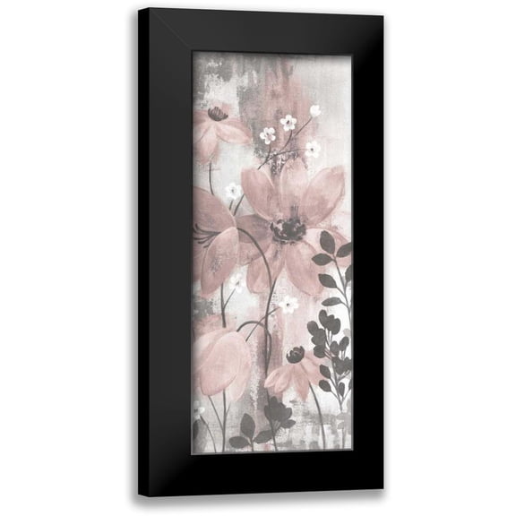 Vassileva, Silvia 8x14 Black Modern Framed Museum Art Print Titled - Floral Symphony Blush Gray Crop II