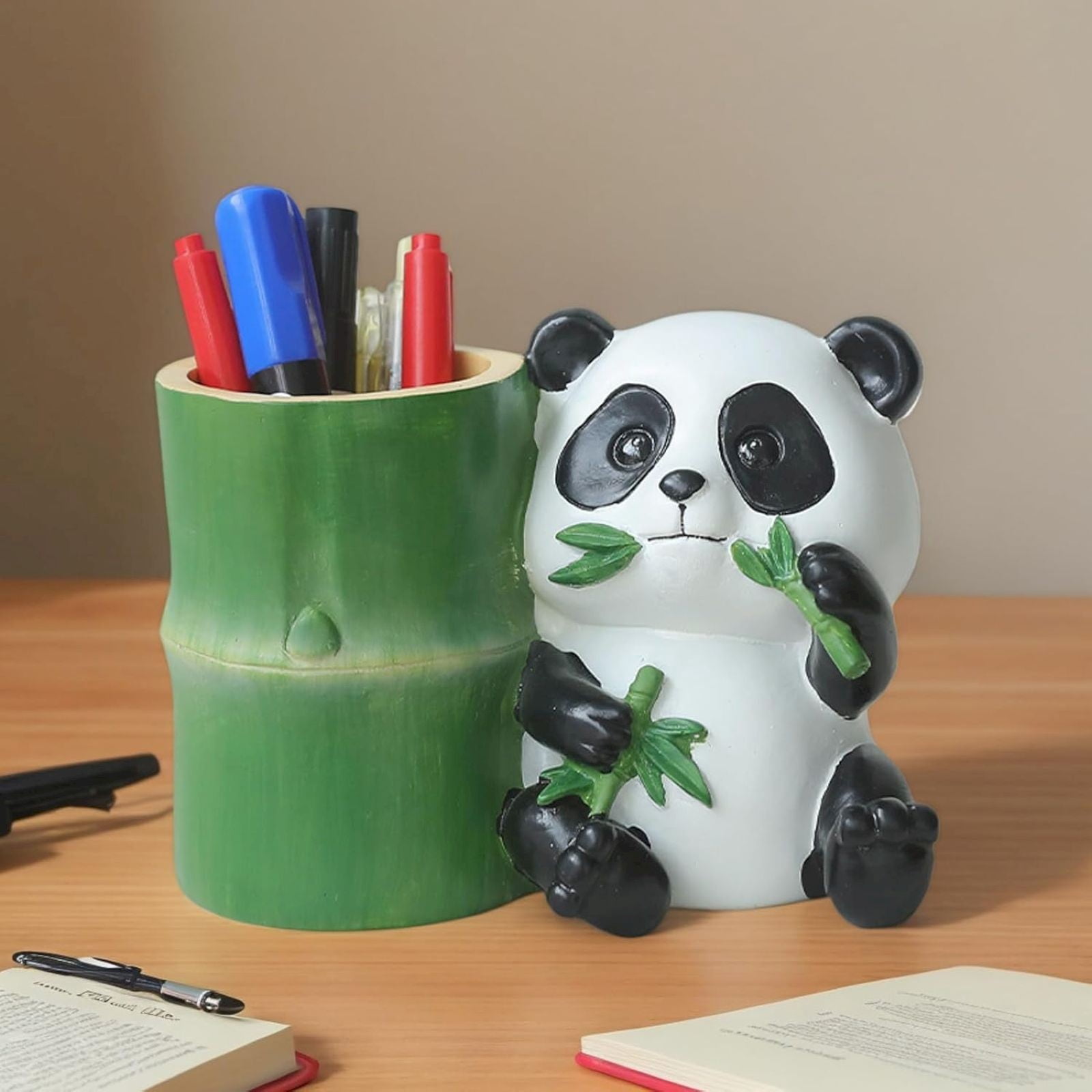 Clearance Under 5$ Home Office Desktop Panda Pen Holder Decoration, Fdelink Pen Holder | Cute Panda Pen Storage Table Stationery Organizer Accessories for S-tudent Dormitories Classrooms and Homes.