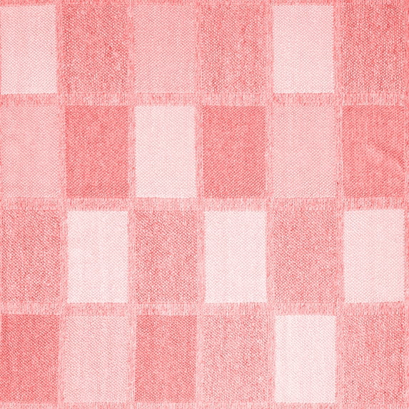 Ahgly Company Indoor Square Checkered Red Modern Area Rugs, 3' Square