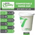 thumbnail image 3 of EcoQuality 12 oz Paper Cups with Flat Lids, White, Disposable, PLA Lined,  Hot and Cold Drink Cups (25 Count), 3 of 7