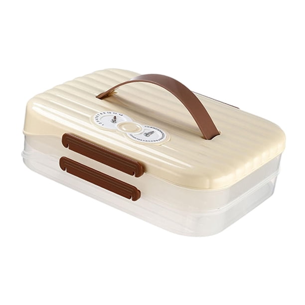 Caja de almacenamiento de bolas, organizador de refrigerador, contenedor de alimentos multiusos con buena 2 capas