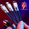 thumbnail image 1 of Neinkie Data Cable 3-in-1 Multifunctional High Current Anti-winding Safe Fast Charging Universal 8Pin Type-C Micro USB Phone Multi Charger Cord for Home, 1 of 9