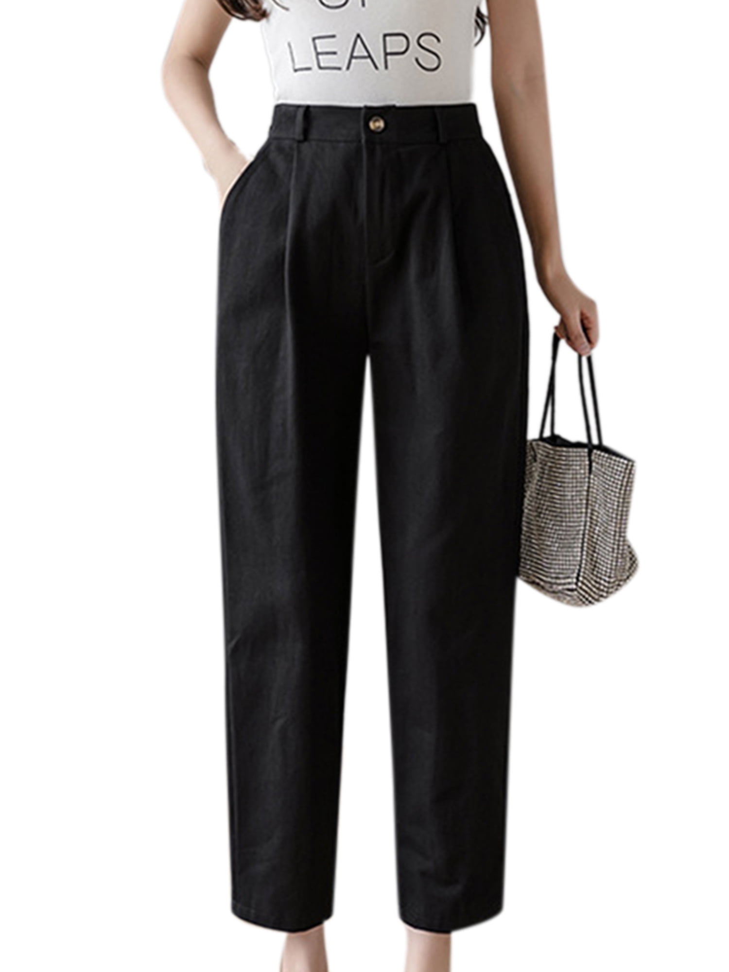 patterned straight leg pants