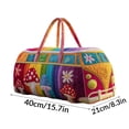 thumbnail image 3 of Vintage Forest Camper Canvas Duffel Bag, Retro Quilted Embroidered Weekender, Large Capacity Travel Tote with Handles for Unisex Outdoor & Gym, 3 of 6