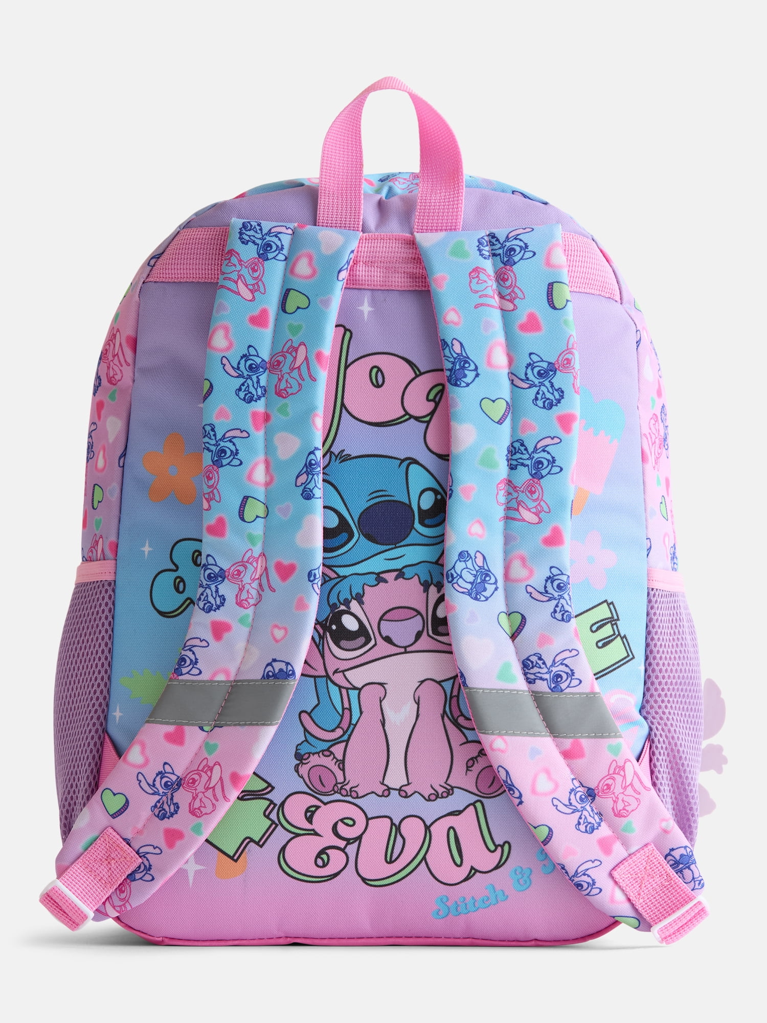 Disney Lilo & Stitch Girls 17" Rainbow Sequined Light Up Backpack