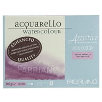 Fabriano Artistico Traditional White Watercolor Block, 140 lb./300 gsm, Hot Press, 20 Sheets, 9" x 12"