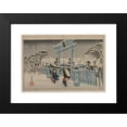 thumbnail image 2 of Andō Hiroshige 18x14 Black Modern Framed Museum Art Print Titled - Snow at the Gion Shrine, from the Series Famous Places in Kyoto (Mid 1830s), 2 of 5