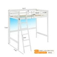 thumbnail image 4 of Zimtown Loft Bed Full Size with USB Charging Station/LED, Solid Wood Bunk Bed Frame with Flat Rungs, White, 4 of 9