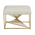 thumbnail image 2 of Cortesi Home Hedda Ottoman, White & Gold, 2 of 12