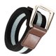 thumbnail image 3 of Worallymy Cinturón de lona tejido con 2 hebillas en la cintura cintura retro informal para mujeres hombres estudiantes negro y blanco Worallymy JD735803551, 3 of 7
