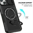 thumbnail image 7 of Rugged Military Grade Drop Protection Hard Back Cover for iPhone 15 Plus 14 Plus 6.7, Scratch Resistant, 15W Magnetic Wireless Charging, Kickstand, Camera Lens Slider, 7 of 7