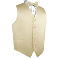 thumbnail image 3 of Best Tuxedo Men's Formal Tuxedo Prom Wedding Homecoming Vest, Bow-Tie & Hankie Set in Champagne - 6XL, 3 of 4
