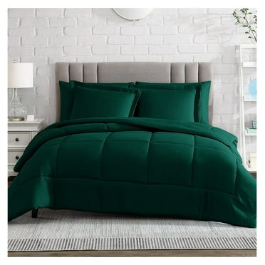 saney Comforter Set, Down Alternative Ultra Soft Microfiber, 3 Pieces with 1 Comforter and 2 Pillow Shams, Oeko-Tex Comforter for Full and Queen size Bed, Dark Green Comforters