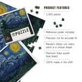 thumbnail image 2 of Lantern Press 1000 Piece Jigsaw Puzzle, Mount Rainier National Park, Washington, Starry Night National Park Series, Contour, 2 of 5