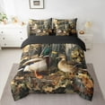 thumbnail image 2 of jejeloiu Mallard Duck 7pcs Bedding Comforter Set,Autumn Fall Maples Queen Bedding Sets For Men Women Reversible, 2 of 8