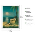 thumbnail image 2 of Hawaiian Hula Girl under the Full Moon - Vintage Pin Up Girl Print c.1900s - Fine Art Matte Paper Print (Unframed) 24x32in, 2 of 4