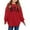 Red, variant on Fashionable Printed Long Sleeve Hooded Sweatshirt for Girls, Cozy Oversized Crewneck Casual Pullover Top, Loose Fit California Inspired Women's Lounge Wear