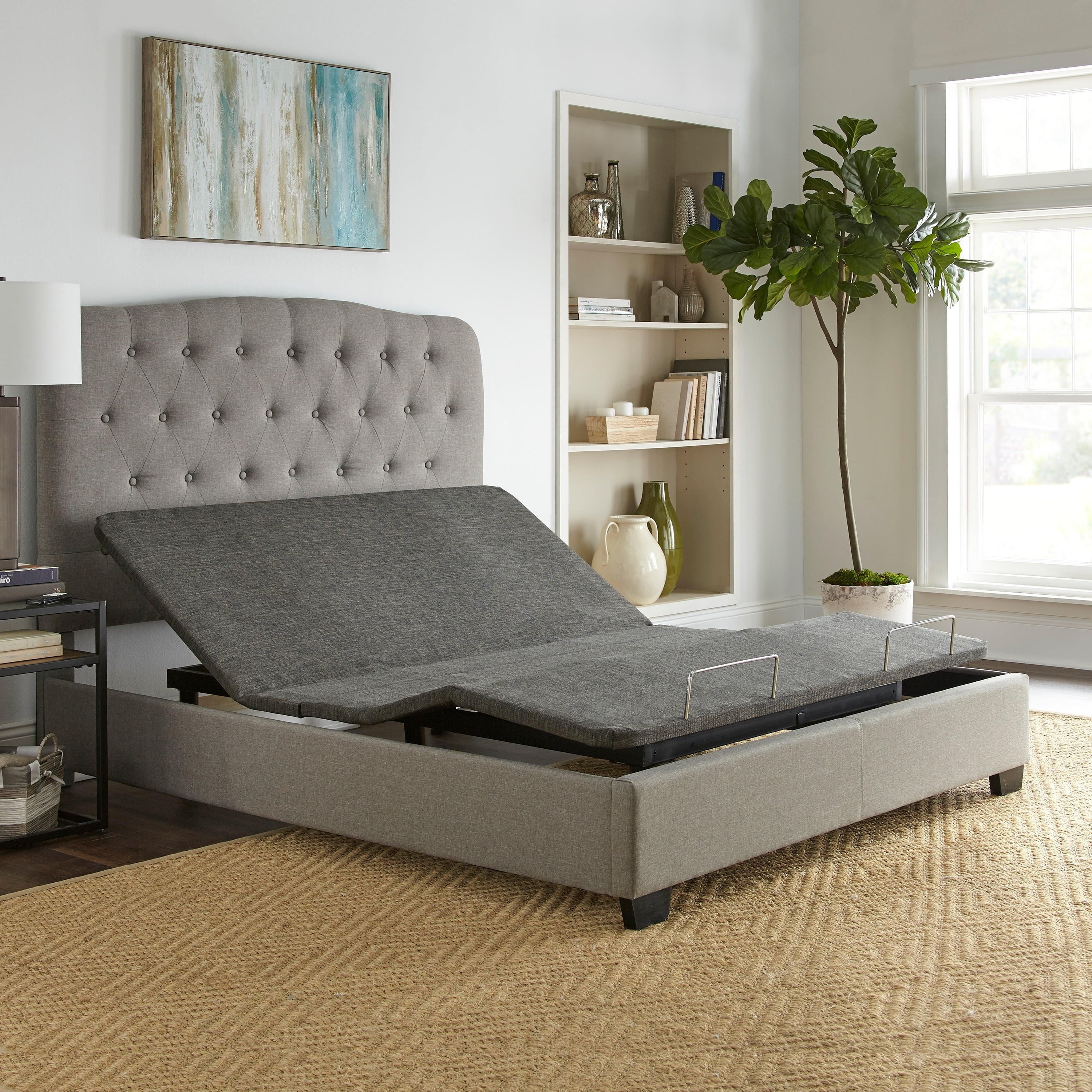 Sleep Sync Adjustable Bed Base Upholstered Queen Wireless ...