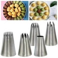 thumbnail image 2 of Large Icing Piping Tips Set 5PCS, Extra Large Star Tips, French Star and Plain Tube, Stainless Steel Cake Decorating Tools for Cupcakes, 2 of 7