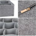 thumbnail image 4 of Pack Foldable Drawer Organizer Jute Fabric for Underwear, Bra, Socks Storage Box with Compartment, 4 of 5