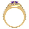 thumbnail image 4 of Halo Engagement Ring for Women - 2.03ct Natural Amethyst in 18K Yellow Gold Promise Ring, 4 of 6