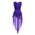 thumbnail image 2 of DPOIS Kids Girls Modern Contemporary Dance Costume High Low Ballet Leotard Dress Purple 6, 2 of 6