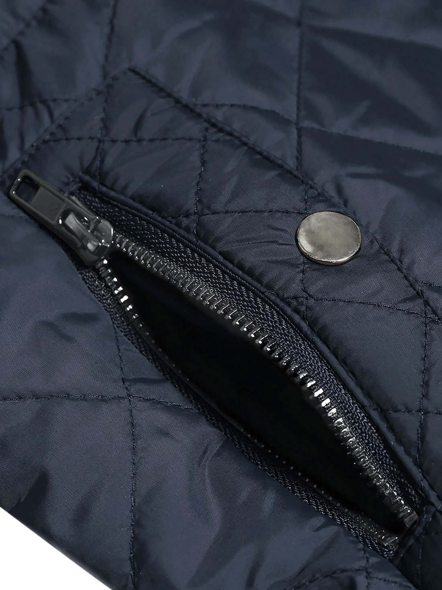 DARING DIVA Women's Zip Stand Collar Quilted Padded Vest M Dark Blue