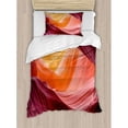 thumbnail image 3 of Landscape Duvet Cover Set King Size, Lower Antelope Canyon Deep Ravine between the Cliffs Carved Erosive Art Print, Decorative 3 Piece Bedding Set with 2 Pillow Shams, Purple Tan, by Ambesonne, 3 of 3