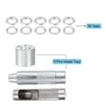thumbnail image 2 of Unique Bargains Grommet Tool Kit 50 Sets 1/2' Copper Grommets Eyelets with 3pcs Install Tools, 12mm Inside Dia. Silver Tone, 2 of 6