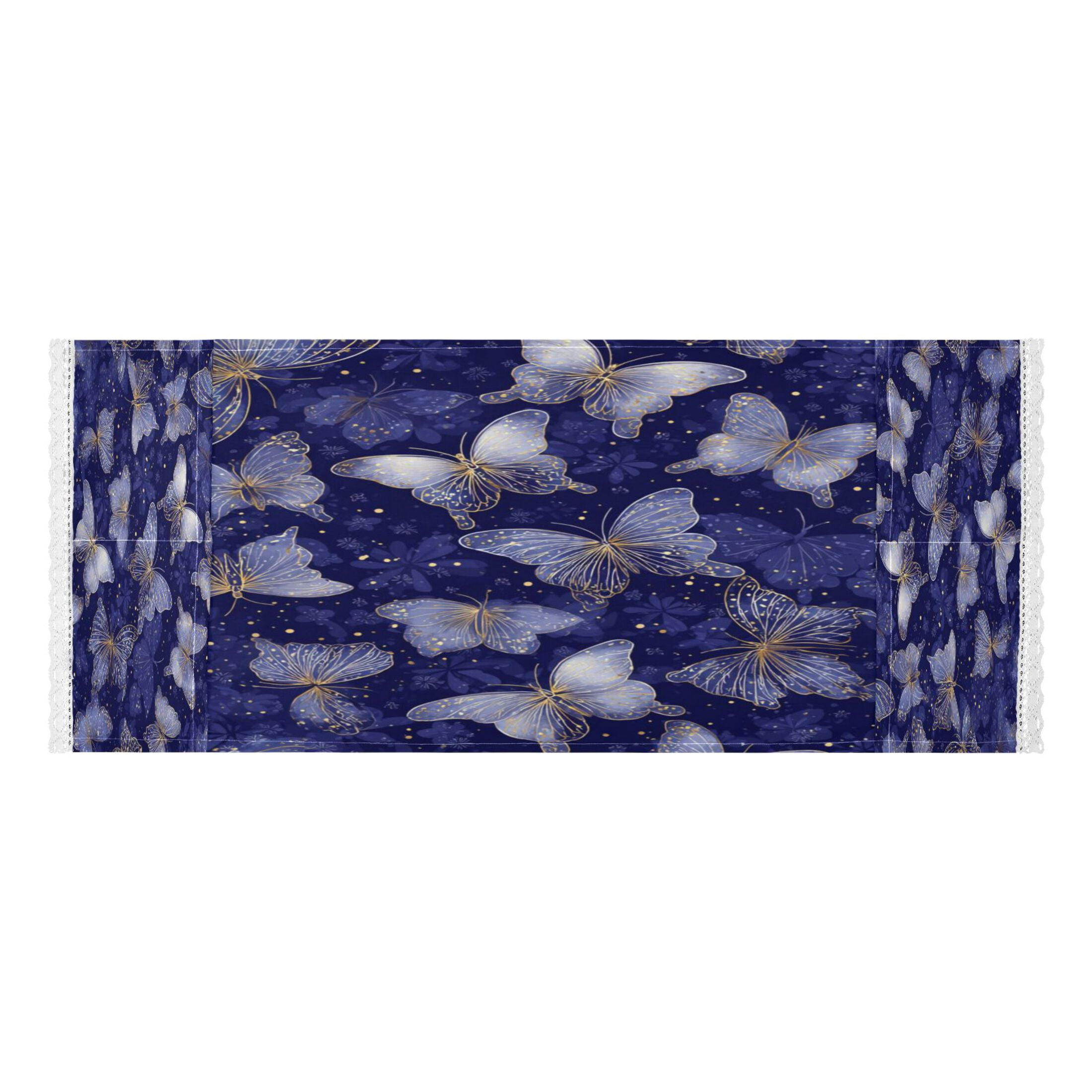 Wobogo Deep Blue Butterfly Washing Machine Cover Dustproof Washer Dryer Cover Waterproof Laundry Room Decorative Protector