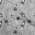 thumbnail image 1 of oneOone Cotton Silk Gray Fabric Galaxy Craft Projects Decor Fabric Printed By The Yard 42 Inch Wide, 1 of 5