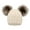 A_Plush lined_Beige, variant on Kids Pom Pom Hat Fleece Girls Winter Beanie Hat Kids Beanie Hat, Pink