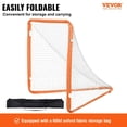 thumbnail image 2 of HCY Lacrosse Goal, 4' x 4' Small Kids Lacrosse Net, Folding Portable Lacrosse Goal with Carry Bag, Iron Frame Backyard Training Equipment, Quick & Easy Setup, Perfect for Youth Training, Orange, 2 of 7