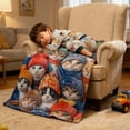 thumbnail image 4 of Cute Cat Print Fleece Throw Blanket, 28"x40" Soft Small Flannel Blanket for Couch Bed Decor, 4 of 6